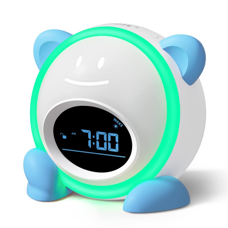 Windflyer OK to Wake Clock for Kids, Sleep Training Clock with Night Light and Sound Machine, Kids Alarm Clock for Bedrooms (Blue) - Image 1